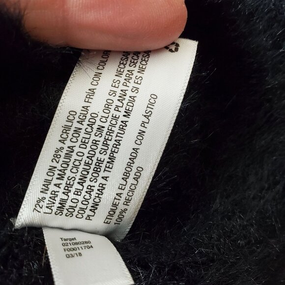 Preowned Ava & Viv Womens Black Fuzzy Button-Down Cardigan Sweater 1X - Picture 7 of 7